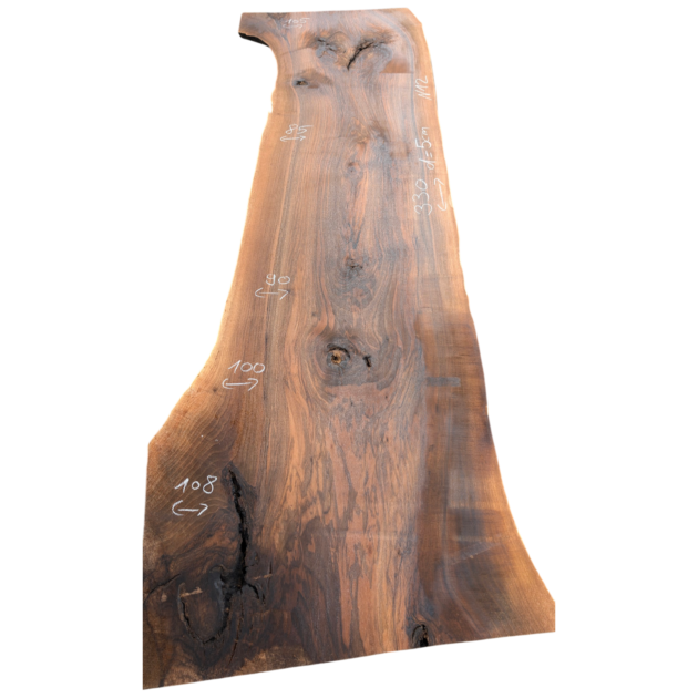 Walnut table top plank 330/85-108/5cm