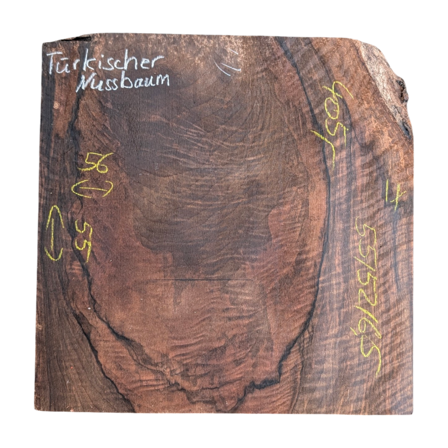 Türkischer Nussbaum gehobelt 55/52/6,5cm