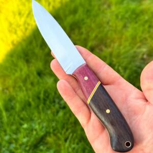 Outdoormesser aus Amaranth und Eukalyptus geräuchert von @woid.watcher